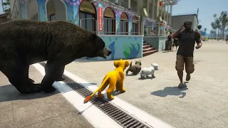 Simba's Wild Rampage ! GTA 5 Shenanigans with Friends from The Lion King, Ice Age, Shrek, and More