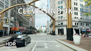 Driving Downtown - Cleveland 4K HDR - USA