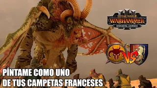 PÍNTAME COMO UNO DE TUS CAMPESINOS... TOTAL WAR WARHAMMER 3 #554 BATALLA HOMBRES BESTIA VS BRETONIA