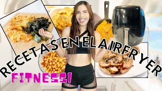 5 RECETAS EN EL AIRFRYER ALTAS EN PROTEíNA , BAJAS EN CARBOHIDRATOS/COMIDA SALUDABLE EN LA FREIDORA.