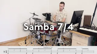 Samba in 7/4 time on Drums from Brazil