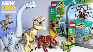 NEW LEGO Dinosaurs! Jurassic Park 30th Anniversary Brachiosaurus, T-Rex, Triceratops, Velociraptor