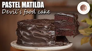 PASTEL MATILDA DE CHOCOLATE | Devil's food cake | FÁCIL y sin batidora