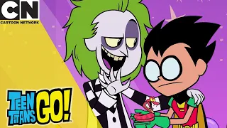 Teen Titans Go! | Crazy Halloween with Beetlejuice | Cartoon Network UK