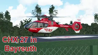 DRF Luftrettung, Christoph 27, Eurocopter EC135, landing at hospital Bayreuth, MSFS 2020