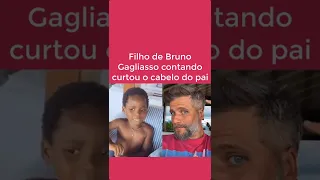 Filho de Bruno Gagliasso contando curtou o cabelo do pai