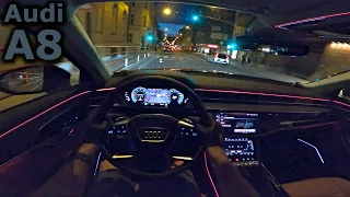 2022 Audi A8 60 TFSI quattro (facelift) | night POV test drive