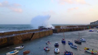 STORM OPHELIA IN MOUSEHOLE CORNWALL