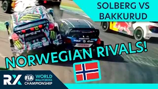 Solberg Vs Bakkerud - World Rallycross Battles with Norwegian Rivals! Best Rallycross Battles