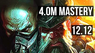 URGOT vs GANGPLANK (TOP) | 4.0M mastery, 12/2/11, 1000+ games, Legendary | KR Master | 12.12