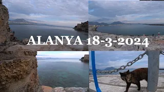 ALANYA 18 МАРТА 2024 ВАШИ ЛЮБИМЫЕ МЕСТА В ЦЕНТРЕ ПОРТ КРАСНАЯ БАШНЯ СМОТРОВАЯ ПЛЯЖ У БАШНИ