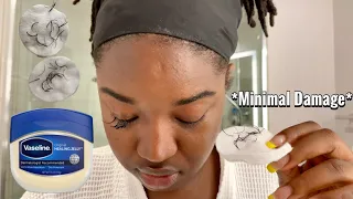 HOW TO REMOVE LASH EXTENSIONS AT HOME WITH VASELINE | *QUICK AND EASY* | #KUWC