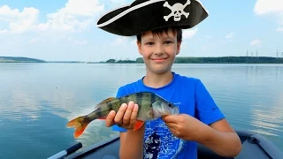 Son and father - perch fishing