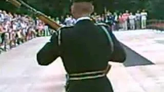 Changing of the Guard:Man Crosses rail gets yelled at!