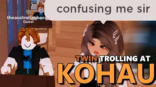 TWIN TROLLING AT KOHAU RESTAURANT | Trolling at Kohau Restaurant | ROBLOX