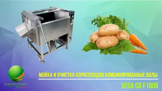 Моечная-очистительная машина для чистки картофеля, моркови с комбинированными валами Vega CB F1800