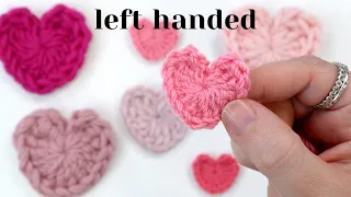 LEFT HANDED CROCHET - How to crochet a heart