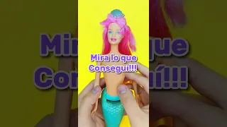 Conseguí la Barbie sirena más Genial 🧜🏻‍♀️ #barbie #wow #idea #diy #wow #omg #shorts