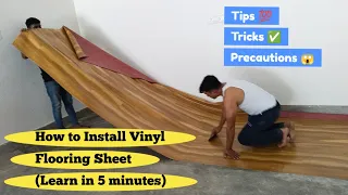 Pvc Vinyl Flooring mat Installation EASY Way💯 | Linoleum Installation | Pvc mat Price & installation