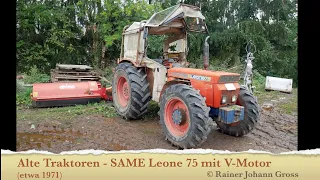 Alte Traktoren - SAME Leone 75 mit V-Motor - Kaltstart (etwa 1971)