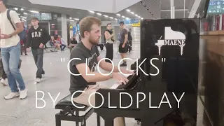 "CLOCKS" by Coldplay on PUBLIC piano in Belgium (Cover performance)