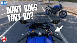 Yamaha R7 Motorcycle Controls EXPLAINED! | Learn to Ride a MOTORCYCLE Series - Ep 02