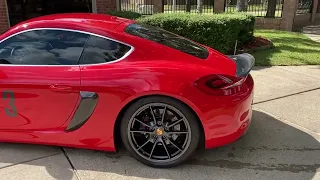 Porsche 981 Cayman Red Carbon Fiber Ducktail