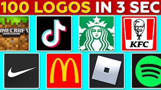 Guess 100 Logos In 3 Seconds! 💯 Logo Quiz 💥