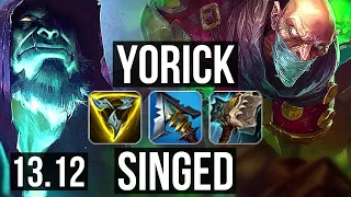 YORICK vs SINGED (TOP) | 2.0M mastery, 8/2/4 | EUW Master | 13.12