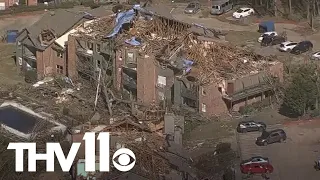 Helicopter shows miles of storm damage | Arkansas tornadoes