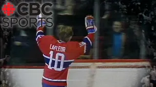 Watch the Montreal Canadiens retire Guy Lafleur’s jersey in an emotional presentation in 1985