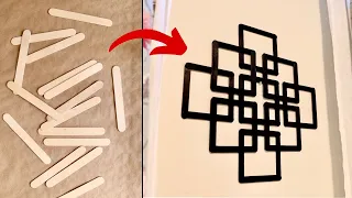 DIY POPSICLE STICKS WALL DECOR | DIY SUMMER CRAFTS | ROOM/HOME UP-CYCLED DOLLARTREE DECOR IDEAS 2022
