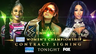 At Crown Jewel: Smack Down Women's Championship Triple Threat Match Contract Signing (Full Segment)