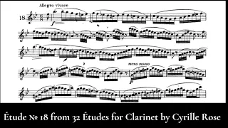 Étude № 18 from 32 Études for the Clarinet by Cyrille Rose