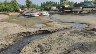 Дубовка. Река Днепр в Запорожье уменьшилась