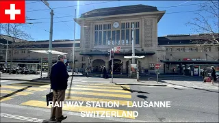 Lausanne Railway Station in Switzerland, Spring