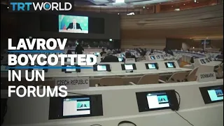 UN envoys walk out of Lavrov speech