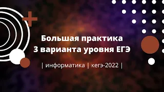 Большая Практика : Решаем Вместе 3 Варианта - Подготовка к ЕГЭ по Информатике 2022