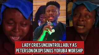 😭😭😭 Lady weeps profusely as Peterson Okopi sings deep worship songs in Yoruba