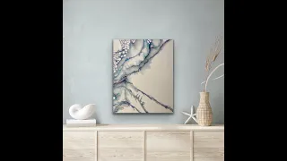 Cloudy Pour with Some Swiping. Acrylic Pour Painting, Flow Art, Fluid Art Technique,