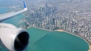 United Airlines B757-300 Arrival at Chicago O’Hare | Approach over City w/ Views