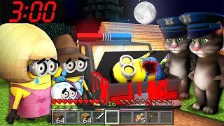 WHAT HAPPENED TO FAMILY MINION ALL EPISODES in MINECRAFT Scary vs Minions - Gameplay Movie traps