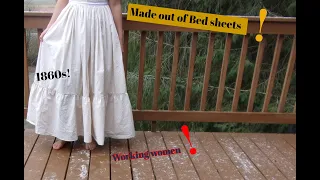 Making an 1860's Petticoat out of bed sheets!