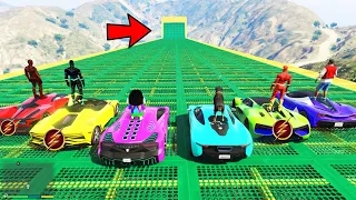 Franklin & Avengers Ultimate New Ramp Jump Challenge With All Flash in GTA 5