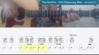 The Smiths - This Charming Man - Chords (A4=432hz!!!) Guitar tutorial Tab