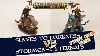 Warhammer: Age of Sigmar | Slaves to Darkness vs. Stormcast Eternals | Our first Game of AoS!