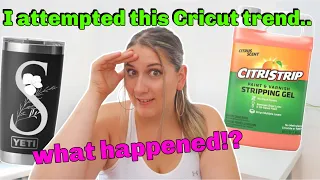 CRICUT Citristrip etching            ** [DID NOT GO WELL and here is why!!] **