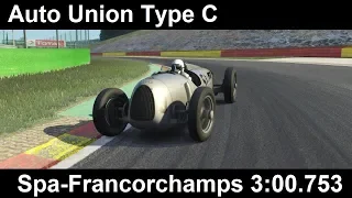 Assetto Corsa: 1937 Auto Union Type C @ Spa 3:00.753 | SingleRacer Challenge