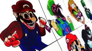 Drawing FRIDAY NIGHT FUNKIN' - Mario's Madness FULL WEEK (FNF Mod) (MARIO 85' / MX / Mario.EXE)