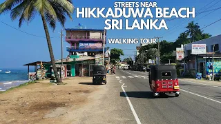 ⚡️ What happens on the streets near Hikkaduwa Beach? Walking Tour | Sri Lanka 60fps